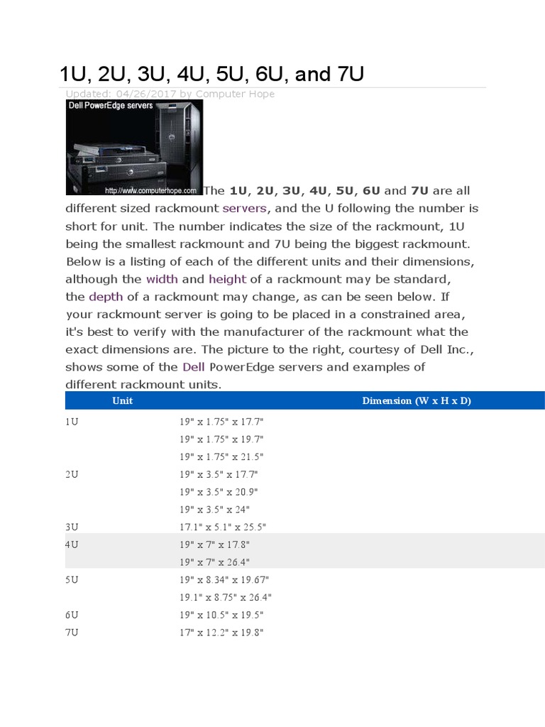 19 Inch Rack Dimensions Pdf