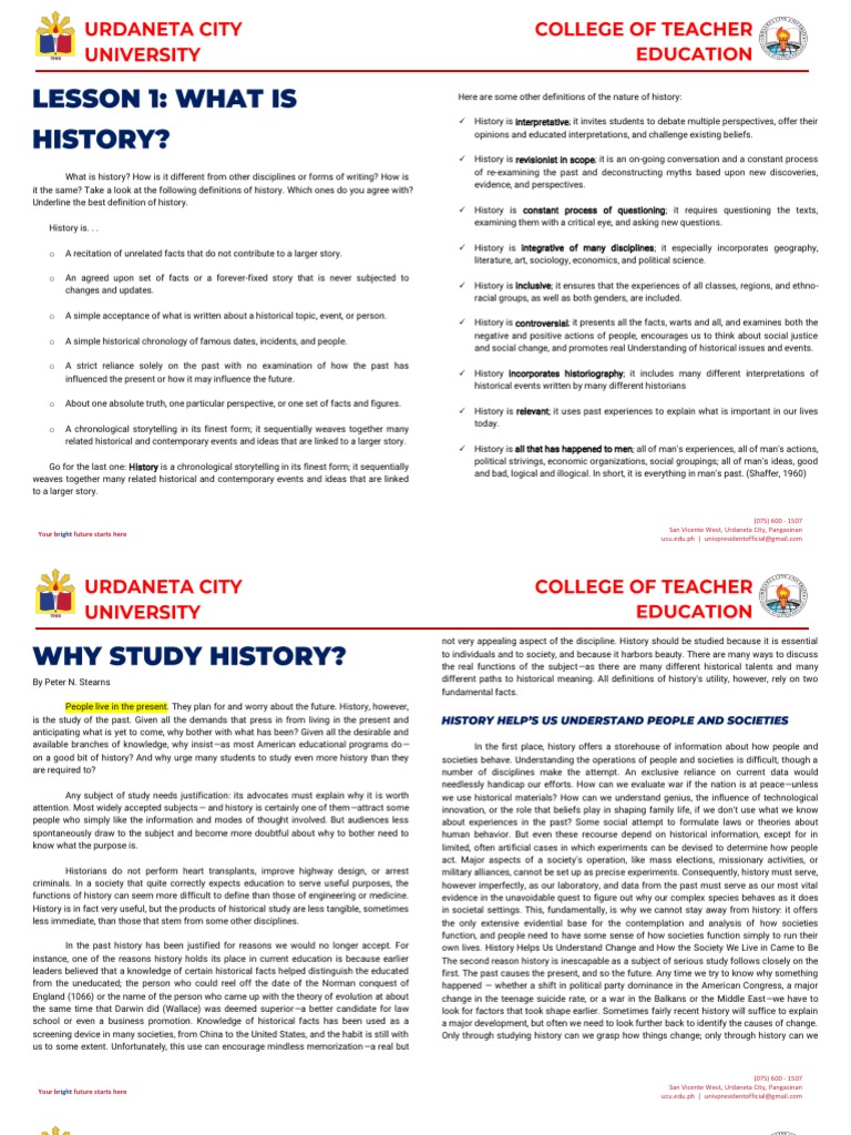 Lesson 1 What Is History | Download Free PDF | Experience | Identity ...