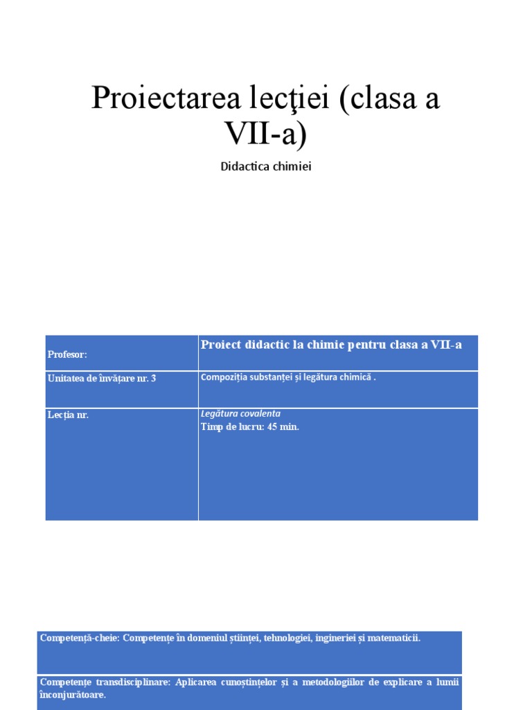 Proiectarea Unei Lectii | PDF