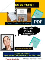 TALLER de TESIS I - Redacción Académica