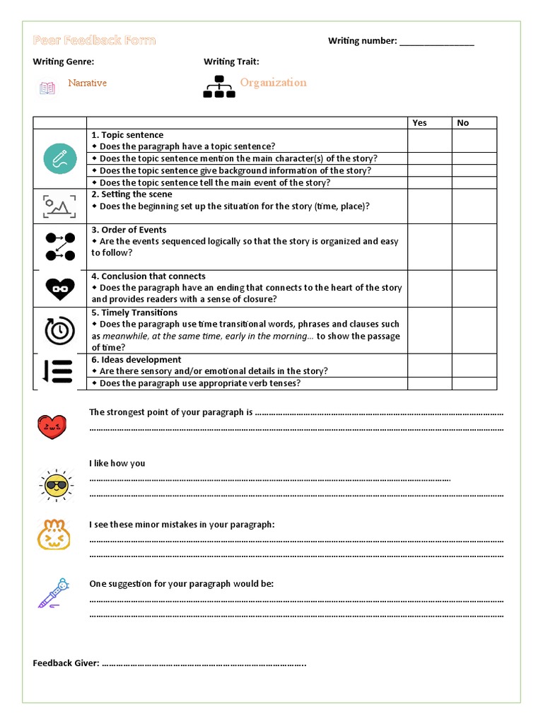 Narrative Feedback Form Pdf