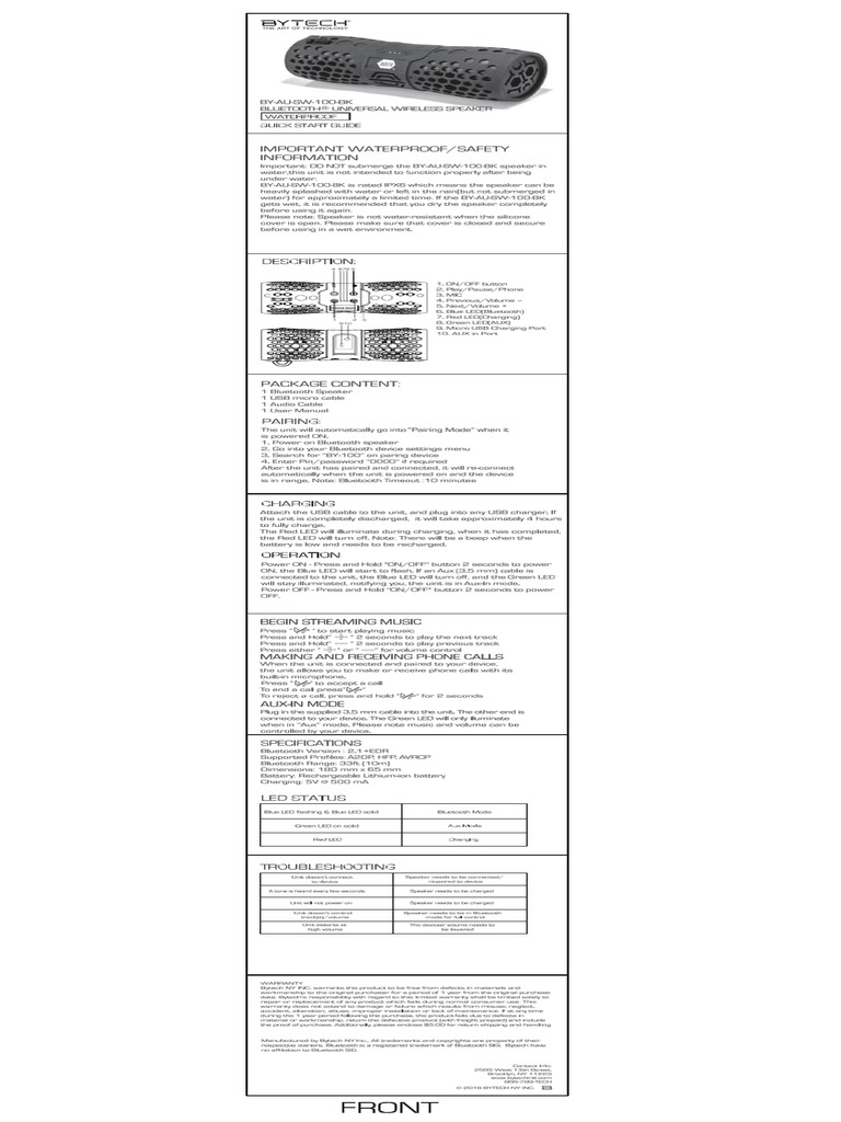 Case Logic - Speaker User Manual | PDF