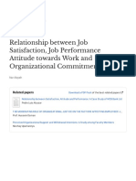 Relationship between Job Satisfaction, Performance, Attitude and Commitment