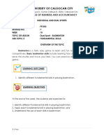 PE 003 CBA Module 7 Week 10 Badminton Fundamental Skills 1