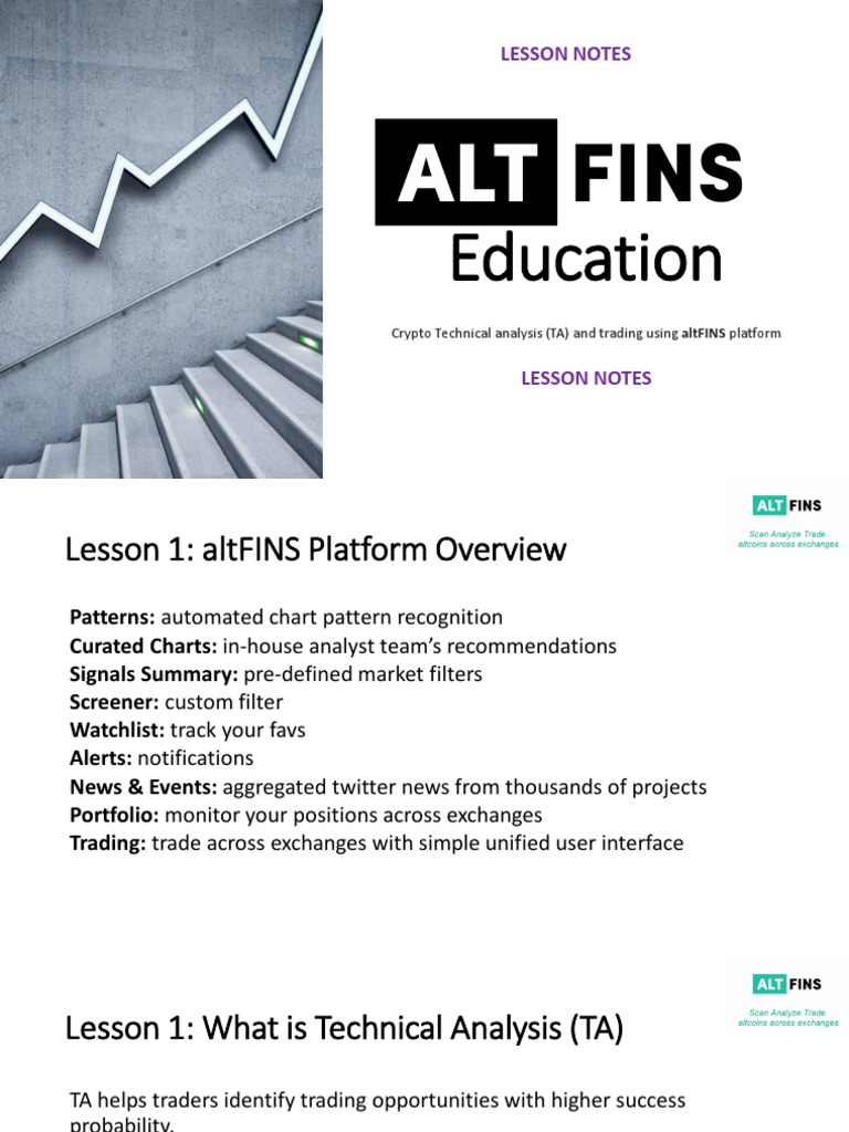 AltFINS Education Lesson 1 Notes | PDF | Technical Analysis | Financial  Markets