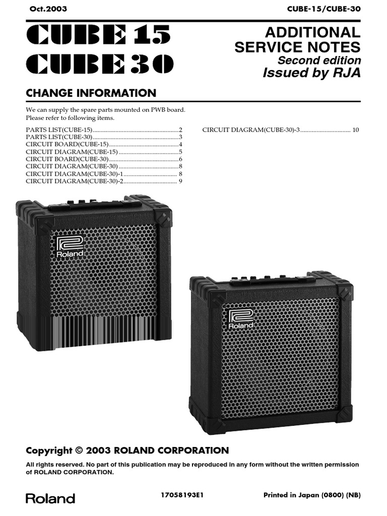 RolandCube 1530 Service Manual PDF Transistor Operational