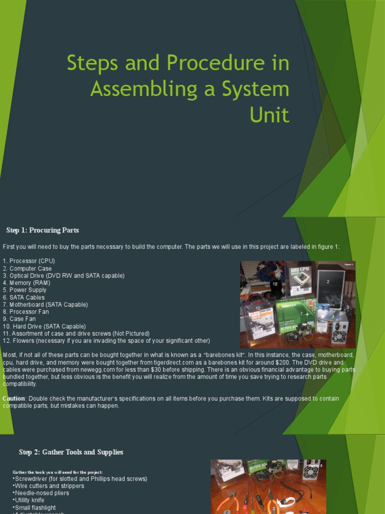Steps and Procedure in Assembling A System Unit PDF Screw