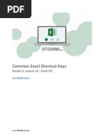 Common Excel Shortcut Keys