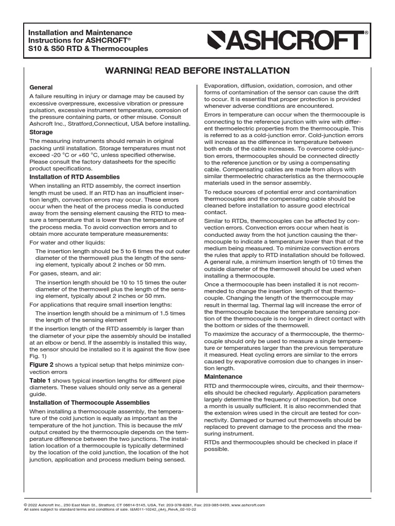 Manual RTD Thermocouple General Im PDF Thermocouple Thermodynamics