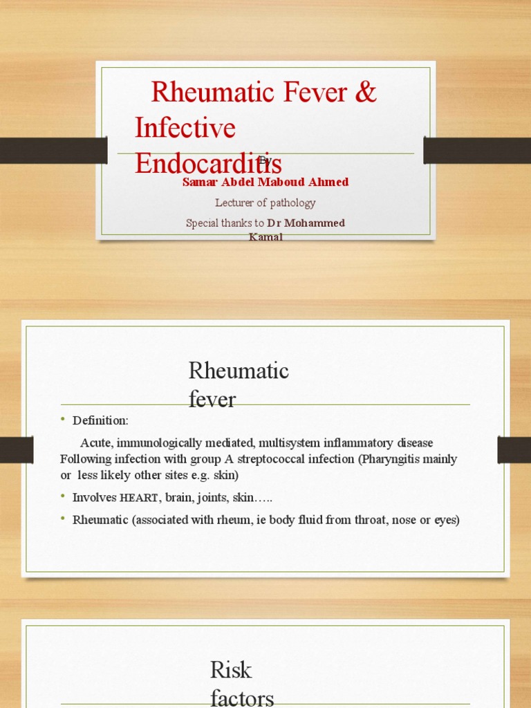Rheumatic Fever & Infective Endocarditis PDF Heart Immunology