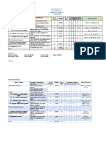 Table of Specification