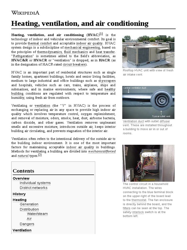Heating, Ventilation, and Air Conditioning PDF Heat Exchanger Air