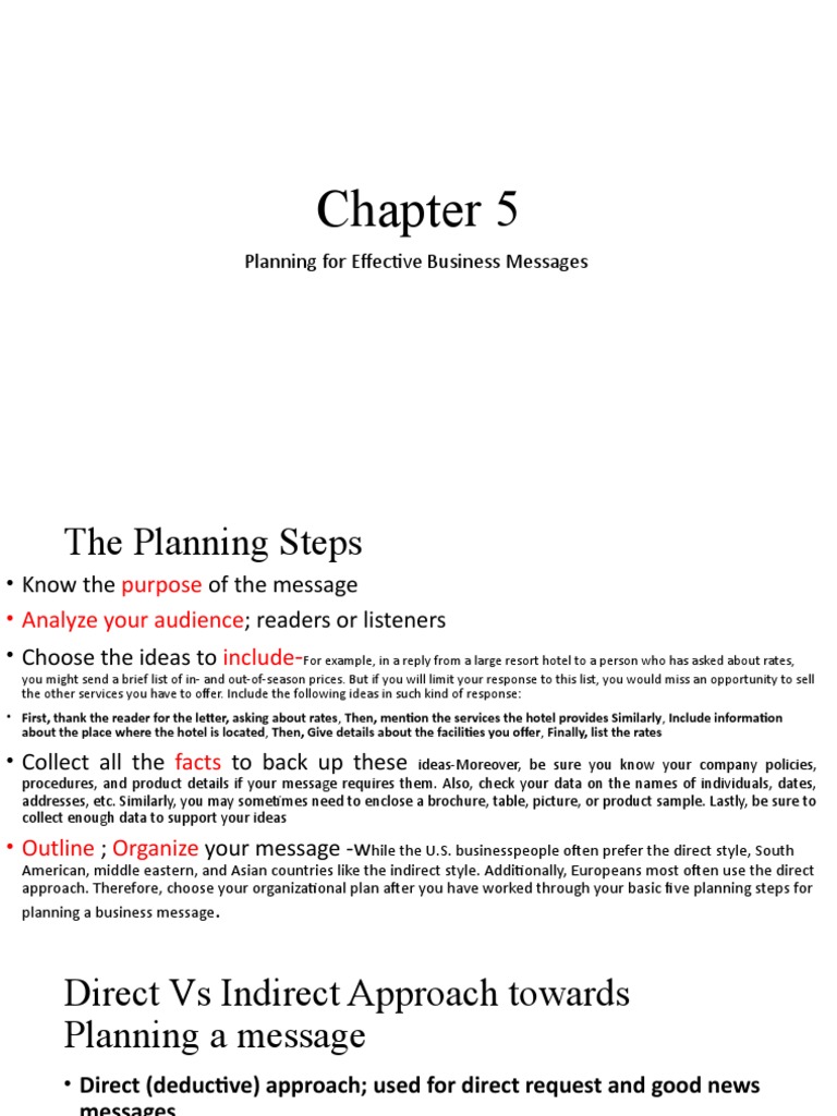 Planning Business Message PDF News Psychological Concepts