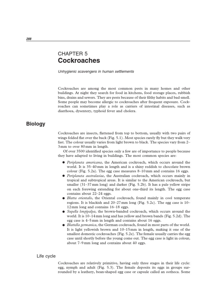WHO Cockroaches Biology | PDF | Insecticide | Aerosol