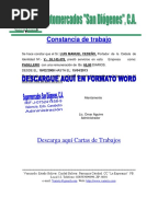 Formato Carta Trabajo Empleada Domestica