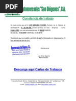 Modelo de Carta de Trabajo