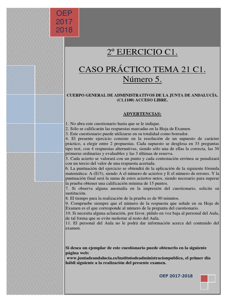 Caso Práctico Tema 21 C1 Número 5 | PDF