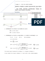 Concreto Armado II - Exercício de determinação de esforços, posição da linha neutra, área de aço e detalhamento