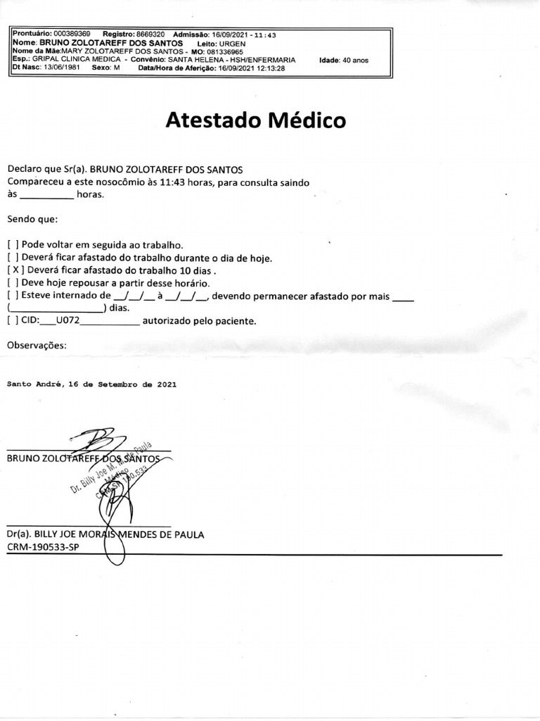 Atestado Bruno 10 Dias PDF