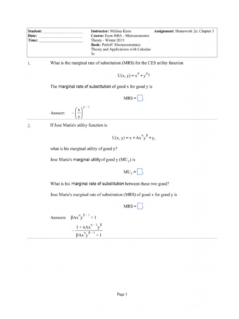 Econ 400 Hw 2 Key Pdf
