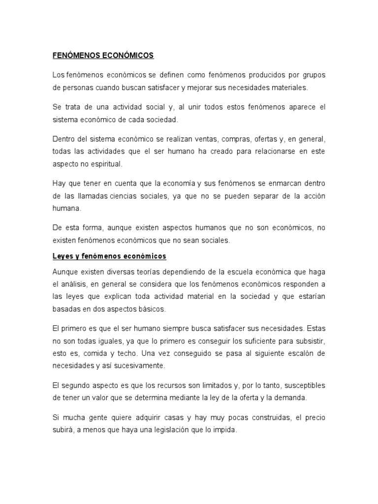 Ejemplos de fenómenos económicos | PDF | Inflación | Ciencias económicas
