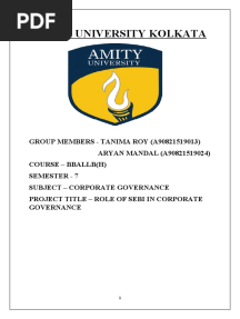 Role of Sebi in Corporate Goverance