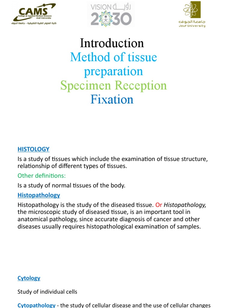 Histopathology Specimen Reception Guide | PDF | Fixation (Histology ...