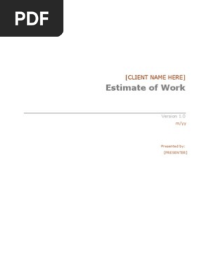 Webdesign Estimate of Work