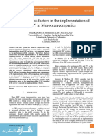 Critical Success Factors in The Implementation of (ERP) in Moroccan Companies
