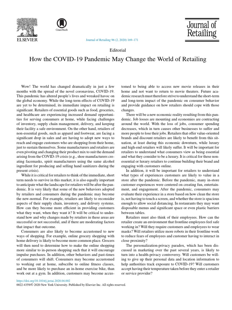 2) How The COVID-19 Pandemic May Change The World of Retailing | PDF ...