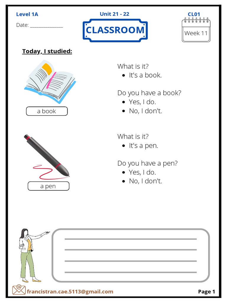 Level 1A - Week 11 Unit 21 - Unit 22 (Classroom) | PDF