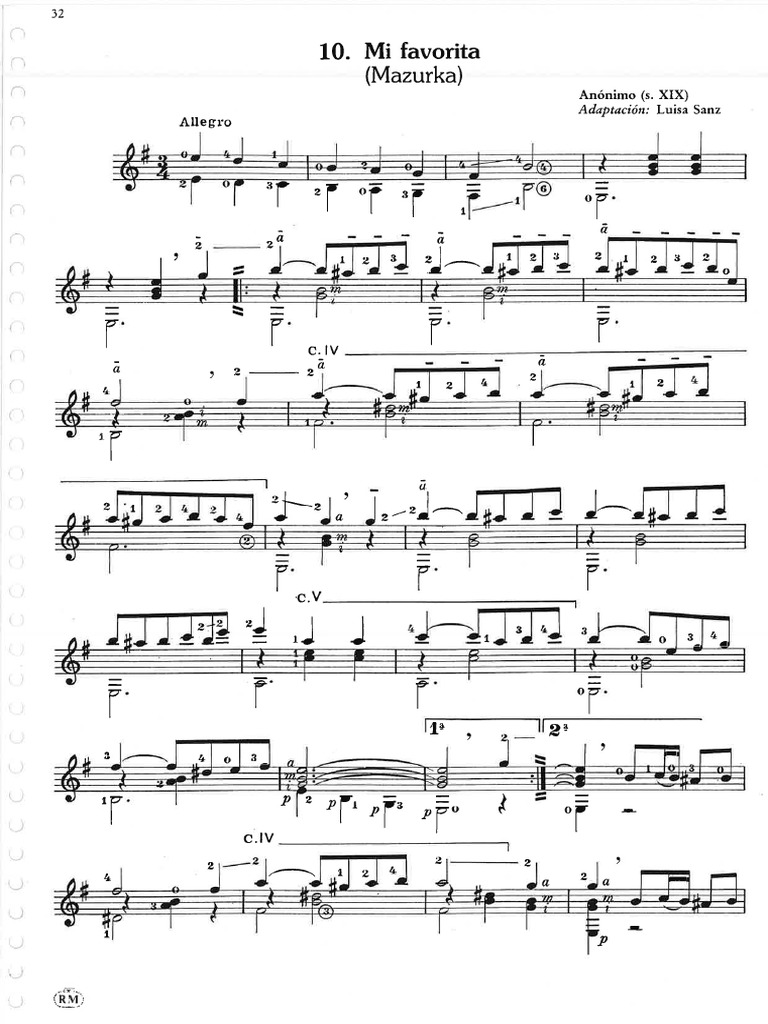 Partituras Fáciles de Guitarra Clásica PDF