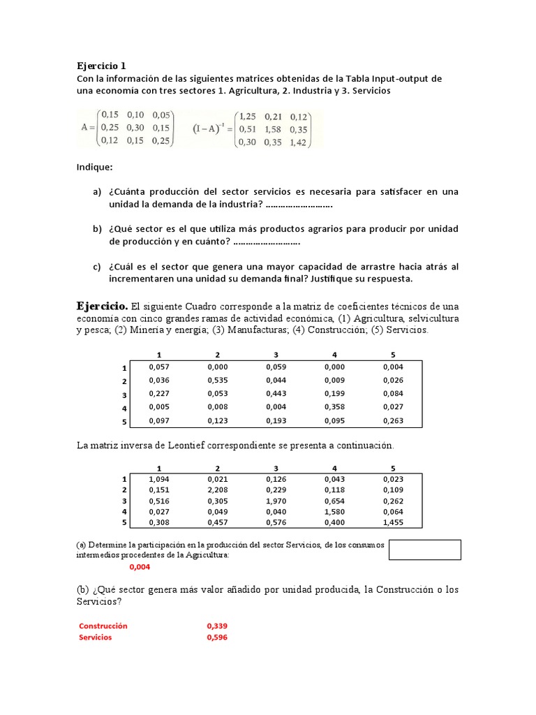 Análisis de Matrices Input-Output en Economía | PDF | Matriz ...