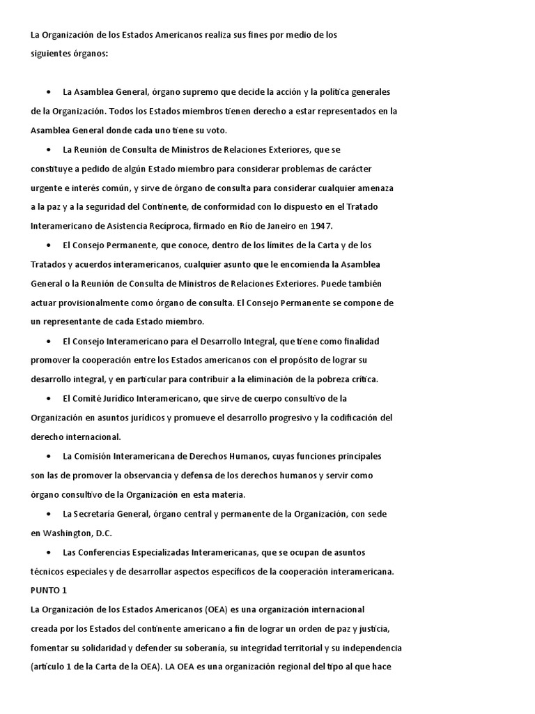 La Oea Pdf Gobierno Relaciones Internacionales