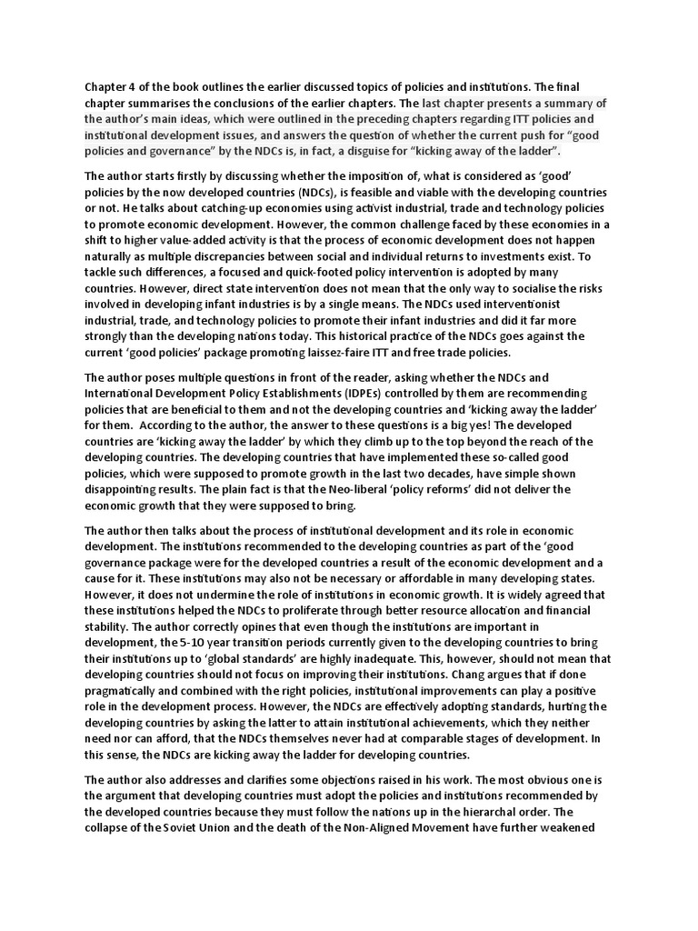 Review Kicking Away The Ladder PDF Developing Country Policy