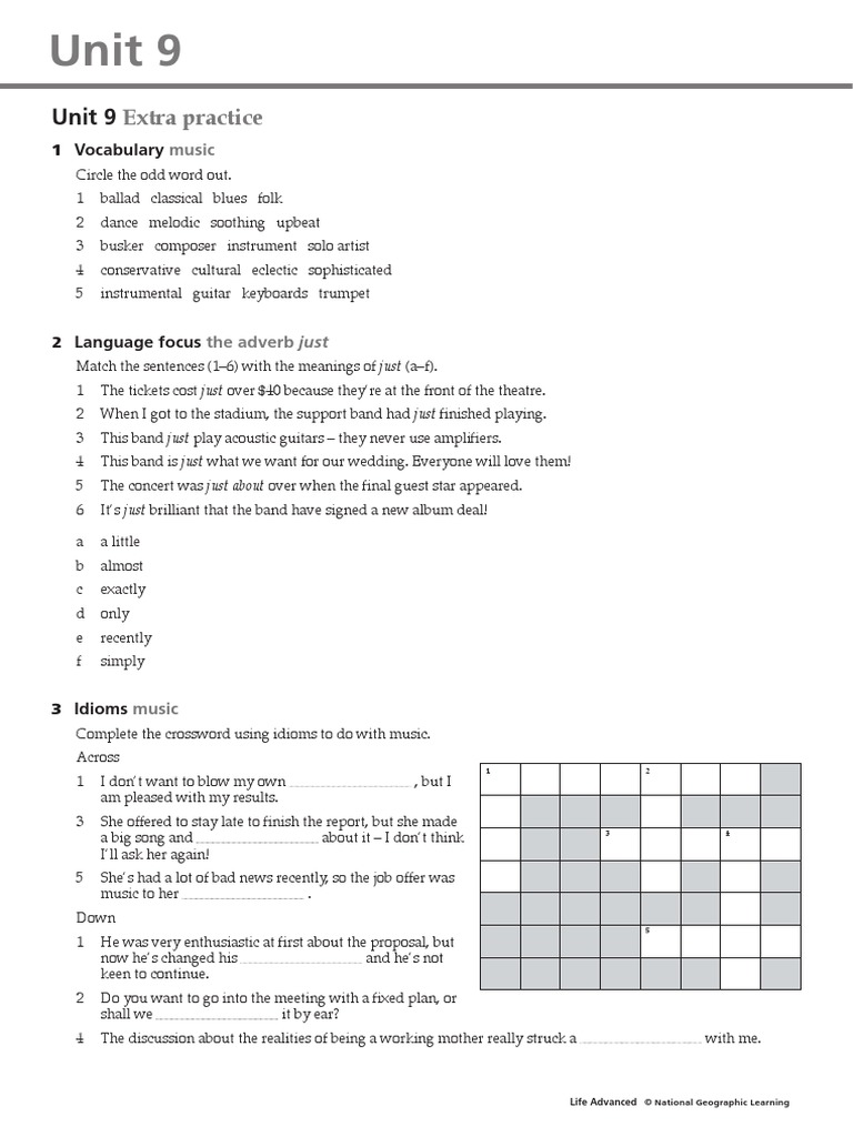 Adv Unit9 ExtraPractice | PDF | Language Arts & Discipline
