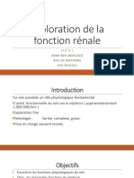 Exploration de La Fonction Rénale Ecole de Santé