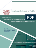 Assignment On Initiative of Banladesh Goverment For Entrepreneurship Development
