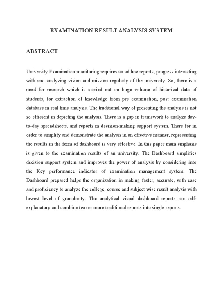 Examination Result Analysis System PDF