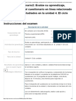 CONTA BIM II Examen - (AAB02) Cuestionario2 - Evalúe Su Aprendizaje, Participando en El Cuestionario en Línea Relacionado Con Los Temas Estudiados en La Unidad 4. El Ciclo Contable