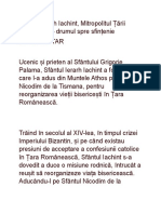 Sfântul Ierarh Iachint, Mitropolitul Țării Românești - Drumul Spre Sfințenie