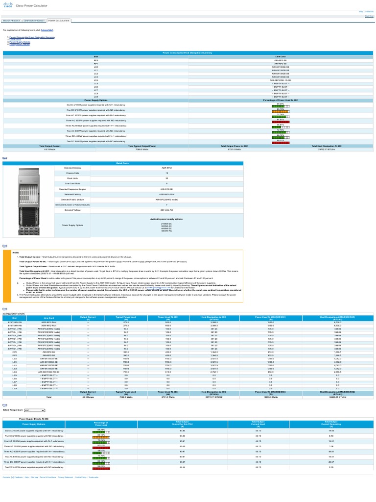 Cisco Power Calculator Analyzing Power Consumption and Heat