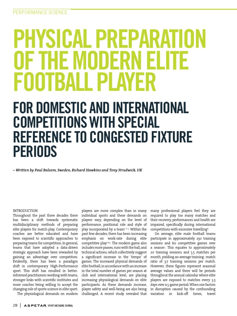 Physical Preparation of The Modern Elite Football Player PDF
