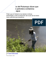 Campesinos Del Putumayo Dicen Que Explotación Petrolera Contamina Fuentes de Agua