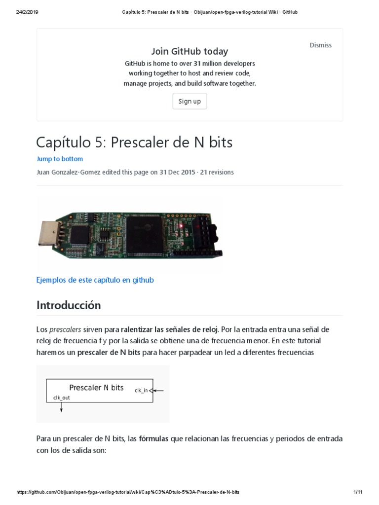 Prescaler de N bits en FPGA | PDF | Frecuencia | Ingenieria Eléctrica