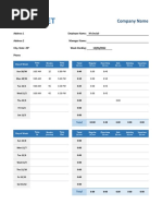 Time Sheet: Company Name