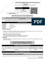 Registro de La Propiedad y Mercantil Del Cantón La Troncal: Ficha Registral