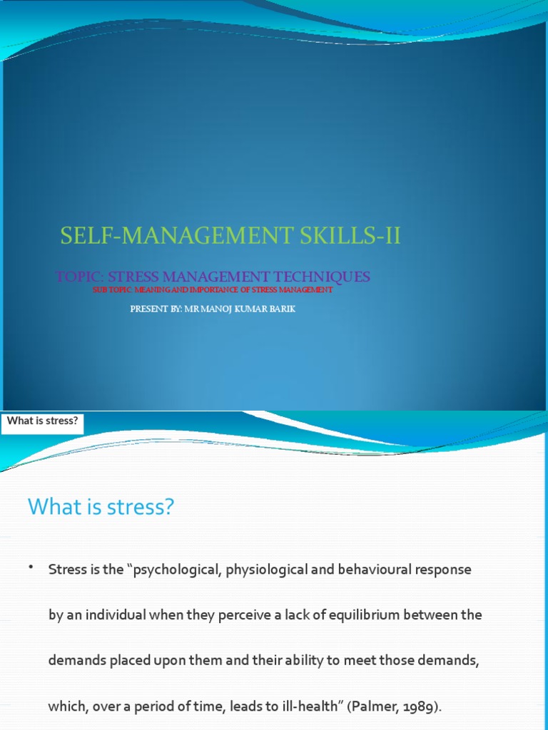 Stress Management Techniques. | PDF | Stress (Biology) | Relaxation ...