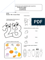 Evaluacion 3º Periodo Grado Parvulo