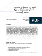 2014 - Artigo FEE - Sociedade, Desenvolvimento e o Papel Estratégico Do Estado Uma Reflexão Sobre o Surgimento Da Governança Pública.